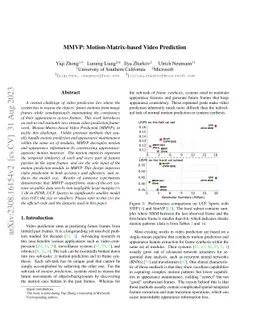MMVP: Motion-Matrix-based Video Prediction