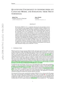 Quantifying Uncertainty in Answers from any Language Model and Enhancing
  their Trustworthiness