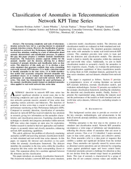Classification of Anomalies in Telecommunication Network KPI Time Series