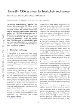 Time-Bin CKA as a tool for blockchain technology