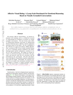 Affective Visual Dialog: A Large-Scale Benchmark for Emotional Reasoning
  Based on Visually Grounded Conversations