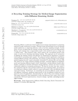 A Recycling Training Strategy for Medical Image Segmentation with
  Diffusion Denoising Models