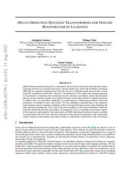 Multi-Objective Decision Transformers for Offline Reinforcement Learning