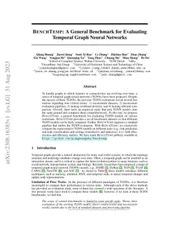 BenchTemp: A General Benchmark for Evaluating Temporal Graph Neural
  Networks