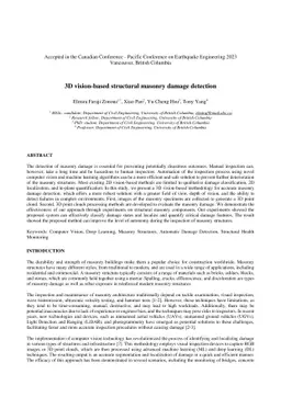 3D vision-based structural masonry damage detection