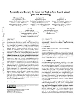 Separate and Locate: Rethink the Text in Text-based Visual Question
  Answering