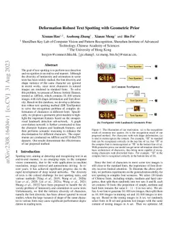 Deformation Robust Text Spotting with Geometric Prior