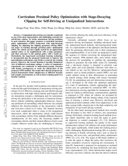 Curriculum Proximal Policy Optimization with Stage-Decaying Clipping for
  Self-Driving at Unsignalized Intersections