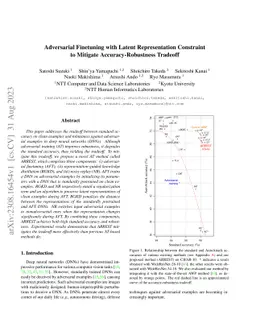 Adversarial Finetuning with Latent Representation Constraint to Mitigate
  Accuracy-Robustness Tradeoff