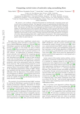 Computing excited states of molecules using normalizing flows