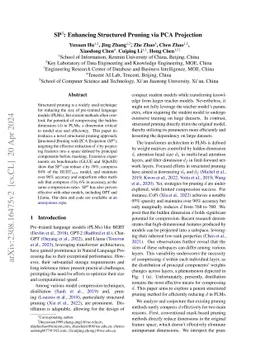 $\rm SP^3$: Enhancing Structured Pruning via PCA Projection