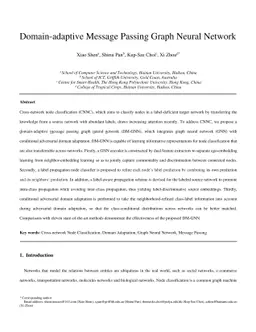 Domain-adaptive Message Passing Graph Neural Network