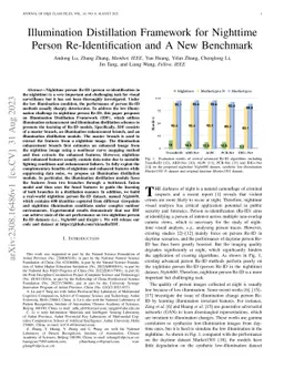Illumination Distillation Framework for Nighttime Person
  Re-Identification and A New Benchmark