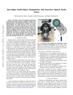 Inter-finger Small Object Manipulation with DenseTact Optical Tactile
  Sensor