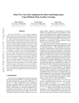 Point-TTA: Test-Time Adaptation for Point Cloud Registration Using
  Multitask Meta-Auxiliary Learning