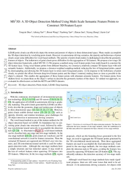MS23D: : A 3D Object Detection Method Using Multi-Scale Semantic Feature
  Points to Construct 3D Feature Layer