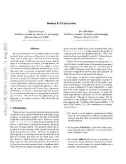 Robust GAN inversion