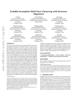 Scalable Incomplete Multi-View Clustering with Structure Alignment