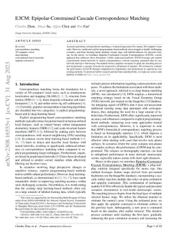 E3CM: Epipolar-Constrained Cascade Correspondence Matching