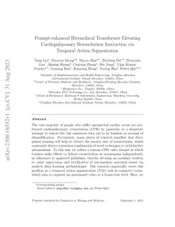 Prompt-enhanced Hierarchical Transformer Elevating Cardiopulmonary
  Resuscitation Instruction via Temporal Action Segmentation