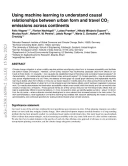 Using machine learning to understand causal relationships between urban
  form and travel CO2 emissions across continents
