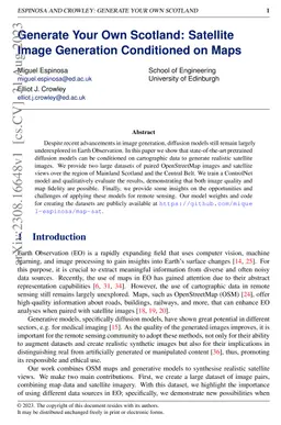 Generate Your Own Scotland: Satellite Image Generation Conditioned on
  Maps