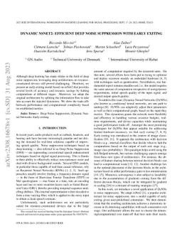 Dynamic nsNet2: Efficient Deep Noise Suppression with Early Exiting