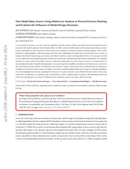 One Model Many Scores: Using Multiverse Analysis to Prevent Fairness
  Hacking and Evaluate the Influence of Model Design Decisions
