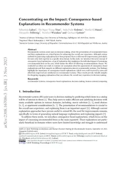 Concentrating on the Impact: Consequence-based Explanations in
  Recommender Systems