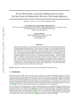 Fault Injection and Safe-Error Attack for Extraction of Embedded Neural
  Network Models