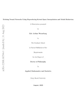 Training Neural Networks Using Reproducing Kernel Space Interpolation
  and Model Reduction