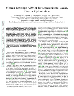 Moreau Envelope ADMM for Decentralized Weakly Convex Optimization
