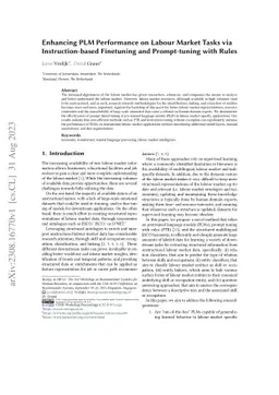 Enhancing PLM Performance on Labour Market Tasks via Instruction-based
  Finetuning and Prompt-tuning with Rules