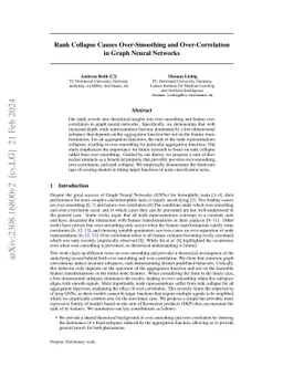 Rank Collapse Causes Over-Smoothing and Over-Correlation in Graph Neural
  Networks