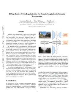 BTSeg: Barlow Twins Regularization for Domain Adaptation in Semantic
  Segmentation
