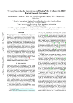 Towards Improving the Expressiveness of Singing Voice Synthesis with
  BERT Derived Semantic Information