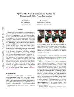 SportsSloMo: A New Benchmark and Baselines for Human-centric Video Frame
  Interpolation