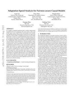 Adaptation Speed Analysis for Fairness-aware Causal Models