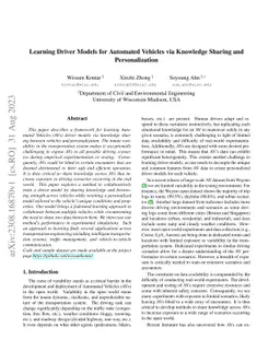 Learning Driver Models for Automated Vehicles via Knowledge Sharing and
  Personalization