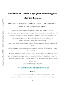 Prediction of Diblock Copolymer Morphology via Machine Learning