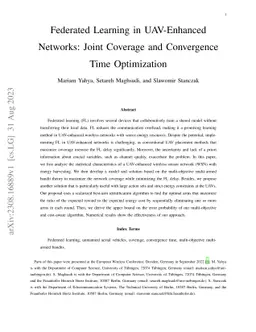 Federated Learning in UAV-Enhanced Networks: Joint Coverage and
  Convergence Time Optimization