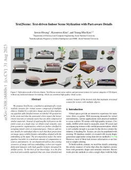 Text2Scene: Text-driven Indoor Scene Stylization with Part-aware Details