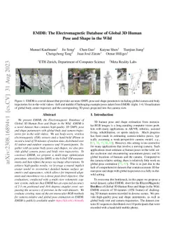 EMDB: The Electromagnetic Database of Global 3D Human Pose and Shape in
  the Wild
