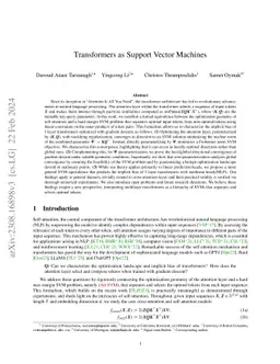 Transformers as Support Vector Machines
