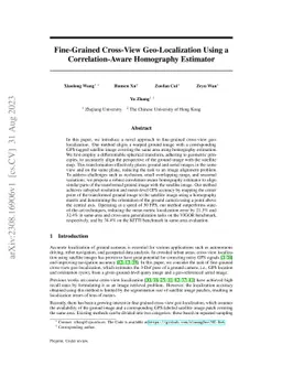 Fine-Grained Cross-View Geo-Localization Using a Correlation-Aware
  Homography Estimator