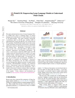 PointLLM: Empowering Large Language Models to Understand Point Clouds