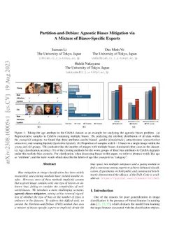 Partition-and-Debias: Agnostic Biases Mitigation via A Mixture of
  Biases-Specific Experts