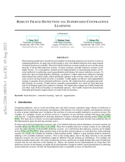Robust Fraud Detection via Supervised Contrastive Learning