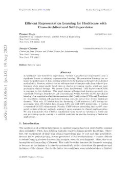 Efficient Representation Learning for Healthcare with
  Cross-Architectural Self-Supervision