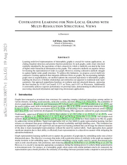 Contrastive Learning for Non-Local Graphs with Multi-Resolution
  Structural Views